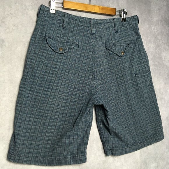 Levis Tab Twills Mens Shorts size 33 Blue Textured Long Length Snap Pockets - Picture 9 of 12